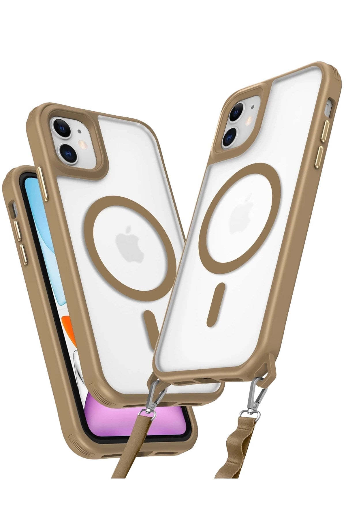 Mey İthalat® iPhone 12 Kılıf Enka Magsafe Silikon Kılıf - Desert
