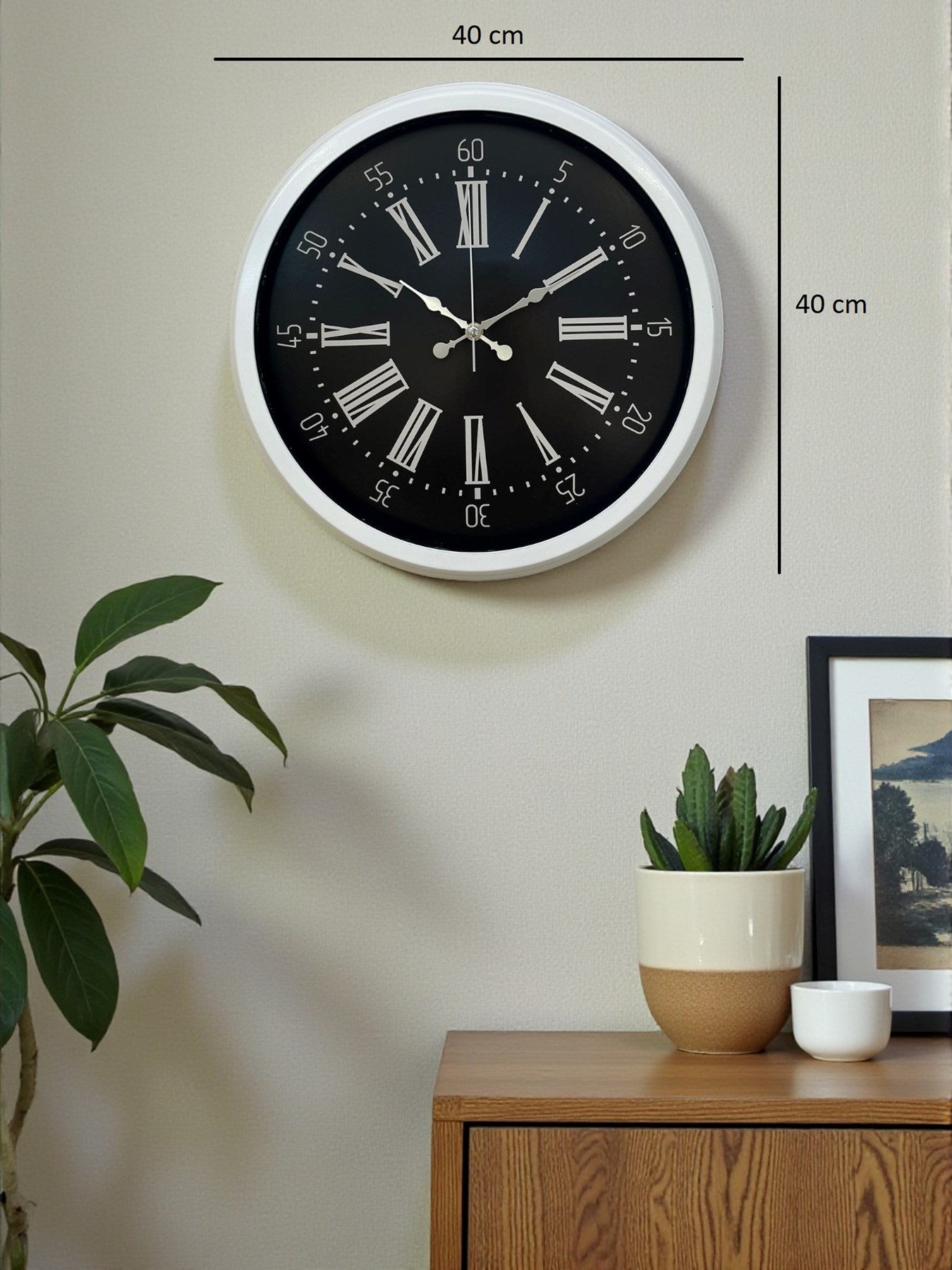 Elegance White 40 Cm Metal Duvar Saati
