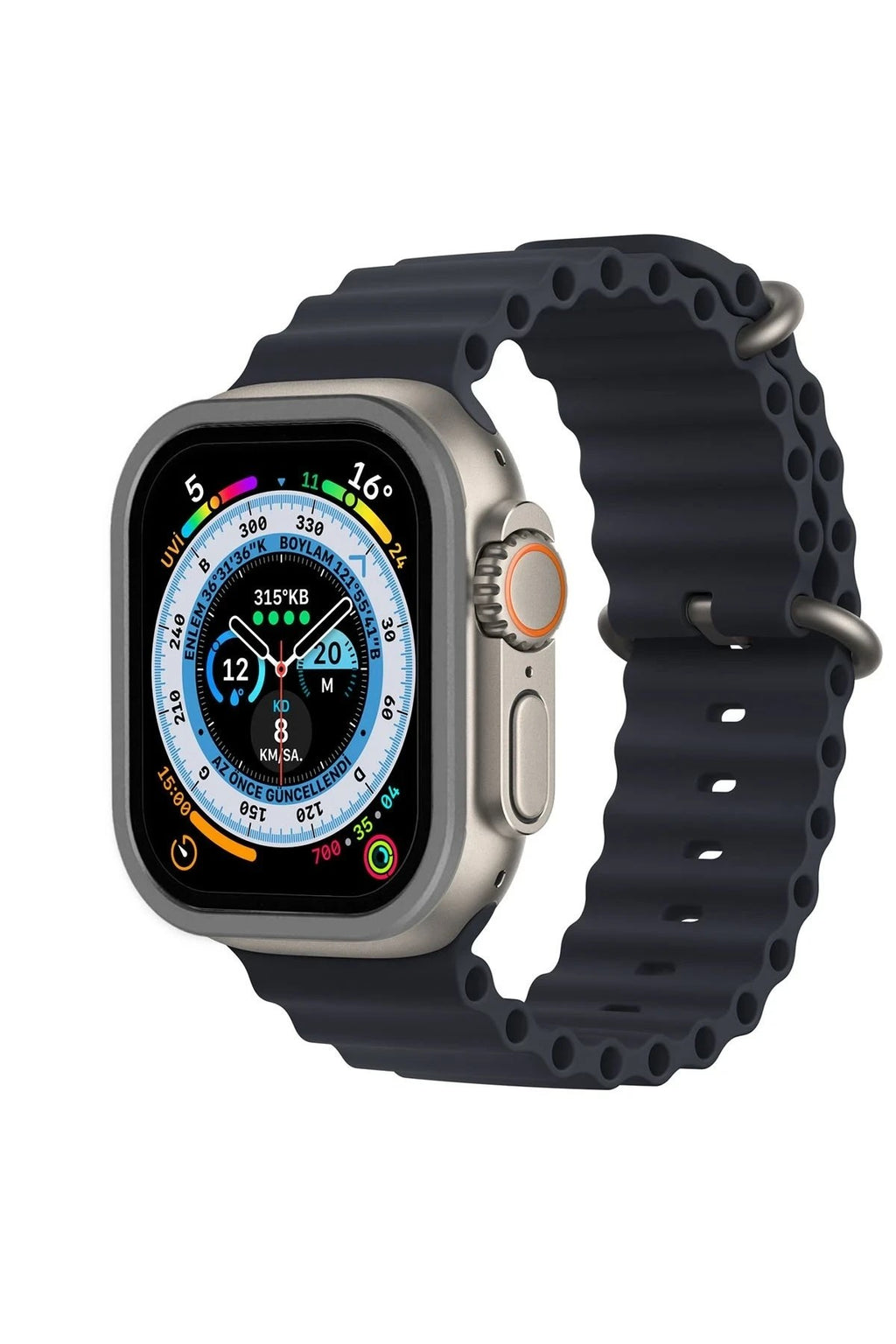 Mey İthalat® Watch Ultra 49mm Alüminyum Kasa Cam Ekran Koruyucu - Gri