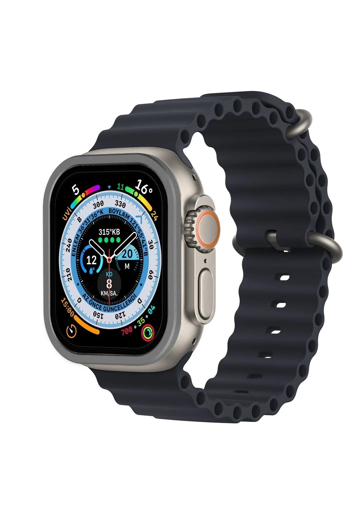 Mey İthalat® Watch Ultra 49mm Alüminyum Kasa Cam Ekran Koruyucu - Gri