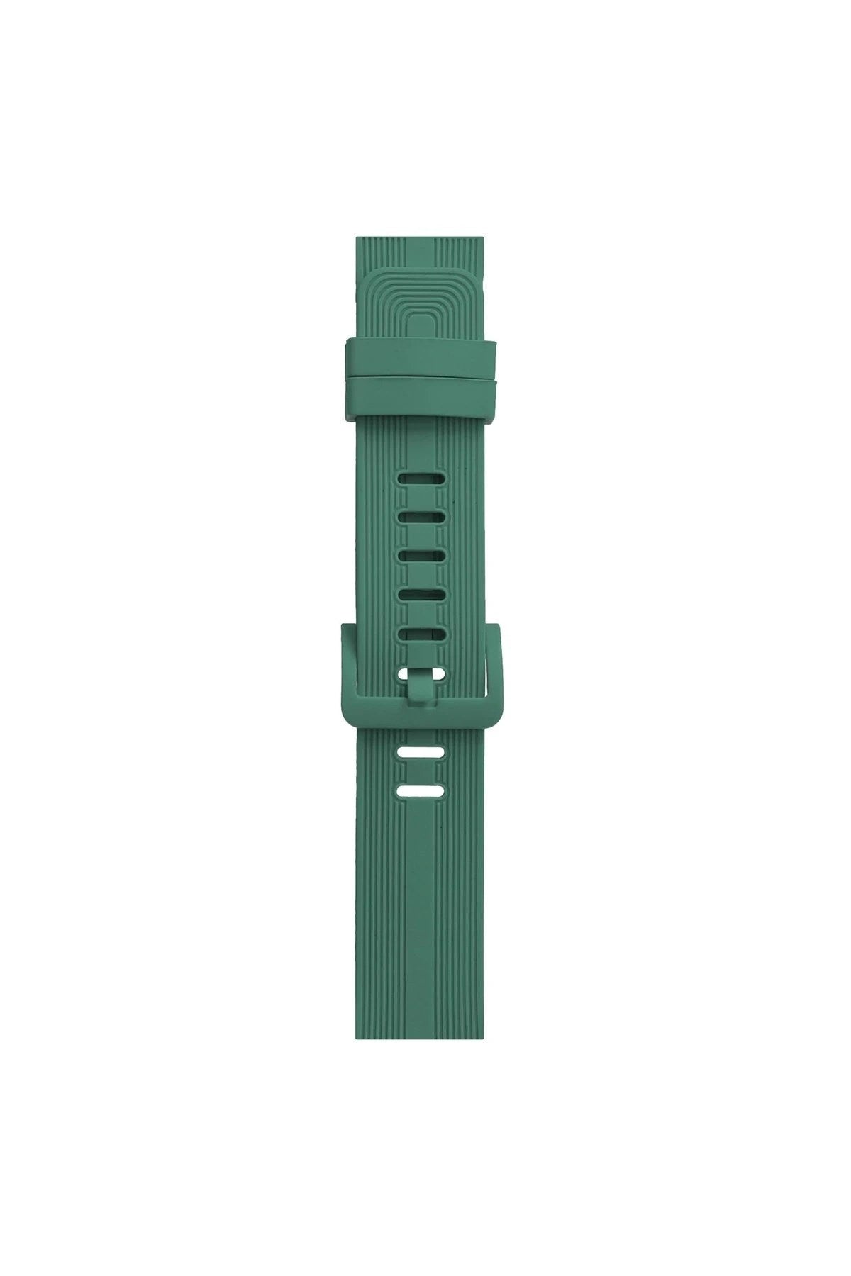 Mey İthalat® Watch 38mm KR408 Çizgili Silikon Kordon - Yeşil