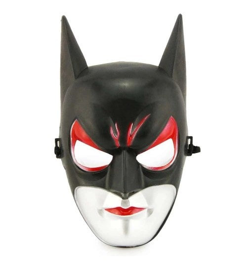 Mey İthalat® Kırmızı Gözlü Siyah Batman Maske - Lastikli Batgirl Maskesi 28x17 cm