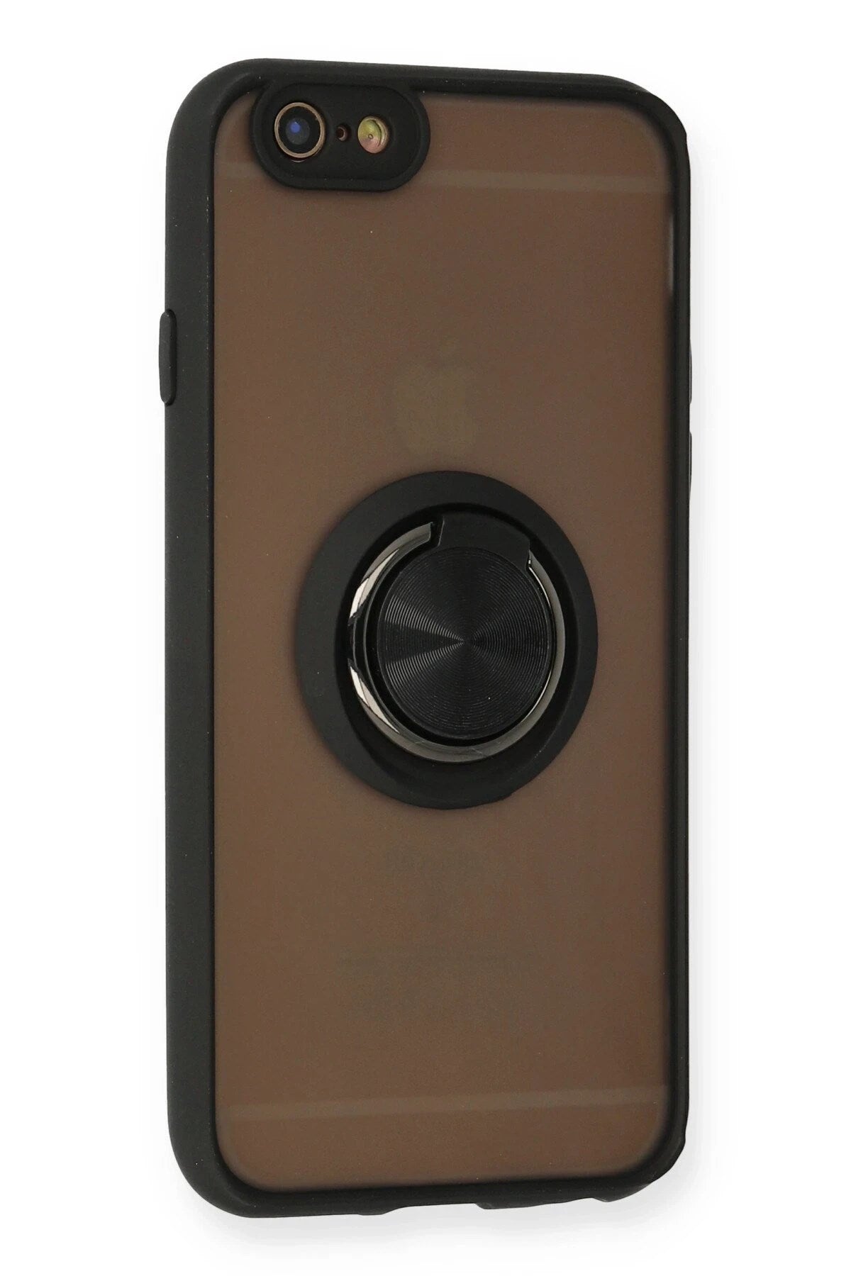 Mey İthalat® iPhone 6 Kılıf Montreal Yüzüklü Silikon Kapak - Siyah