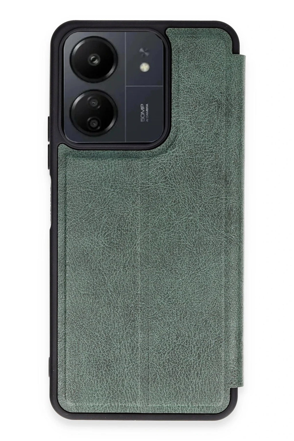 Mey İthalat® Redmi 13C Kılıf Flip Cover - Koyu Yeşil
