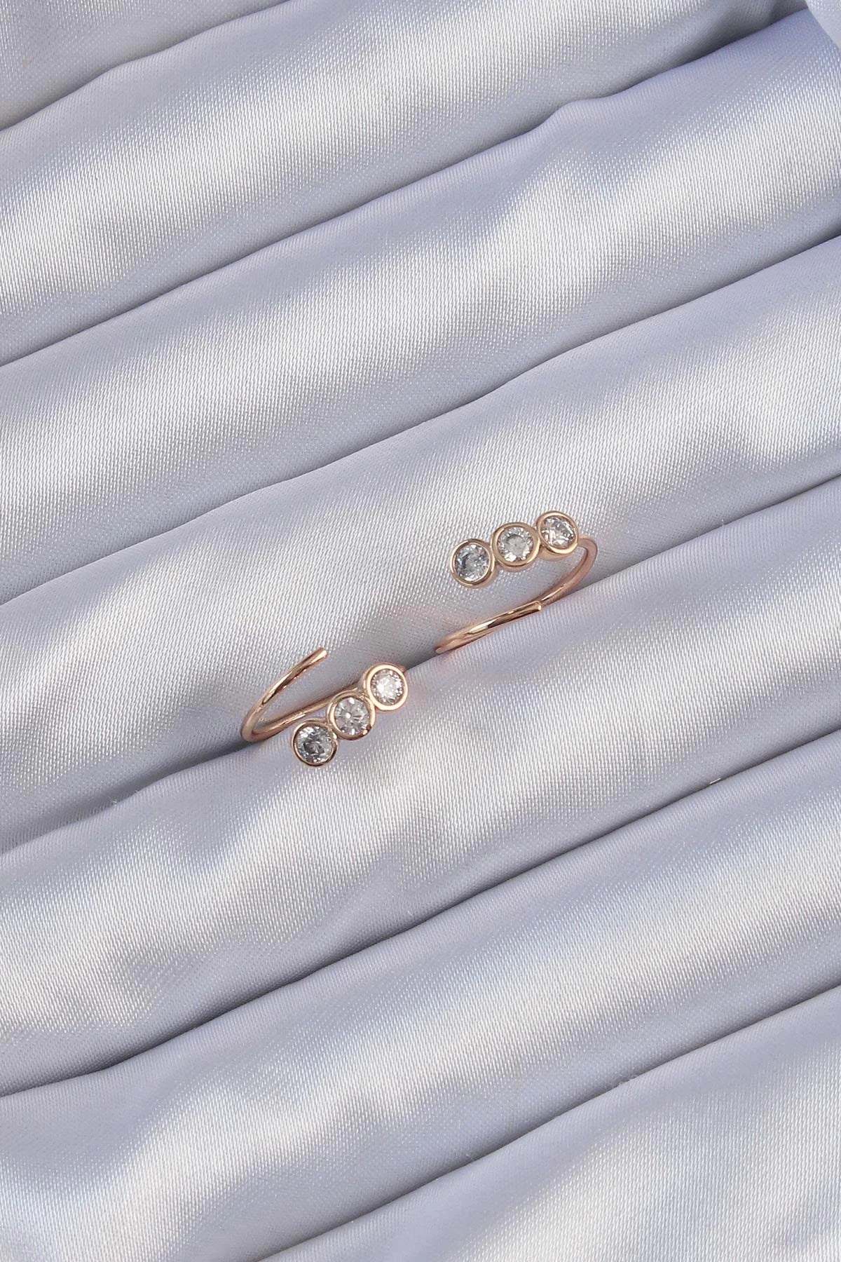 Mey İthalat® Xuping Rose Renk Zirkon Taşlı Su Yolu Küpe