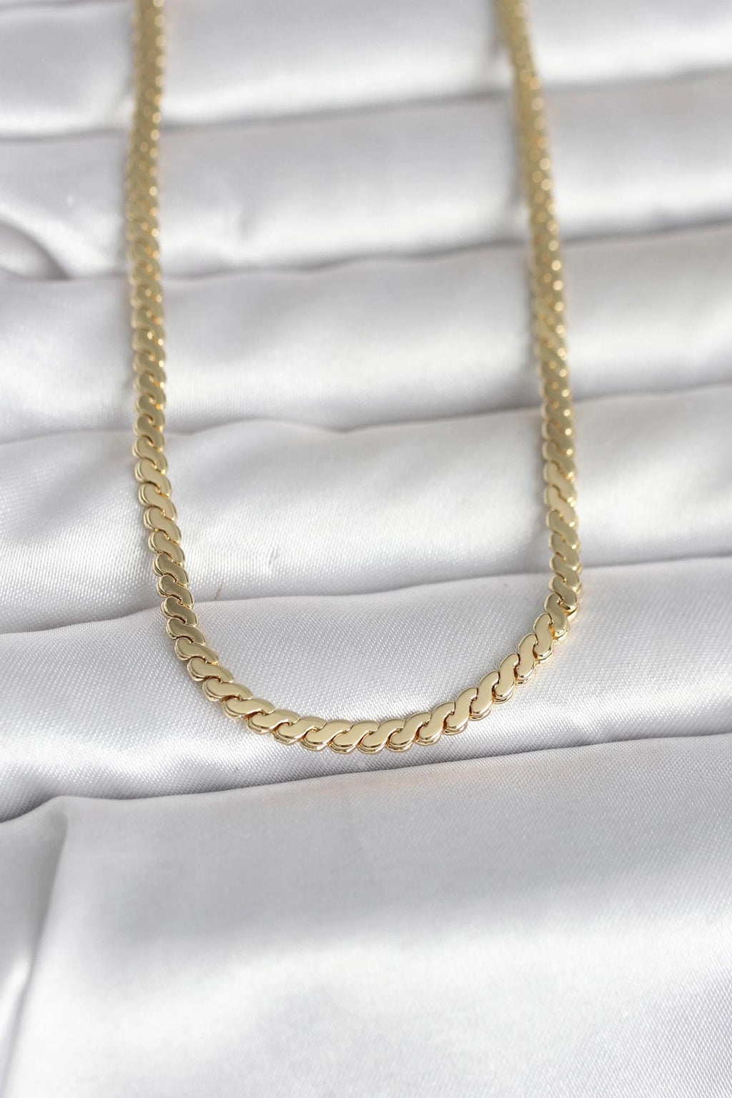 Mey İthalat® CM 14K Gold Renk Yassı Ezme Zincir Model 60 cm Kadın Kolye
