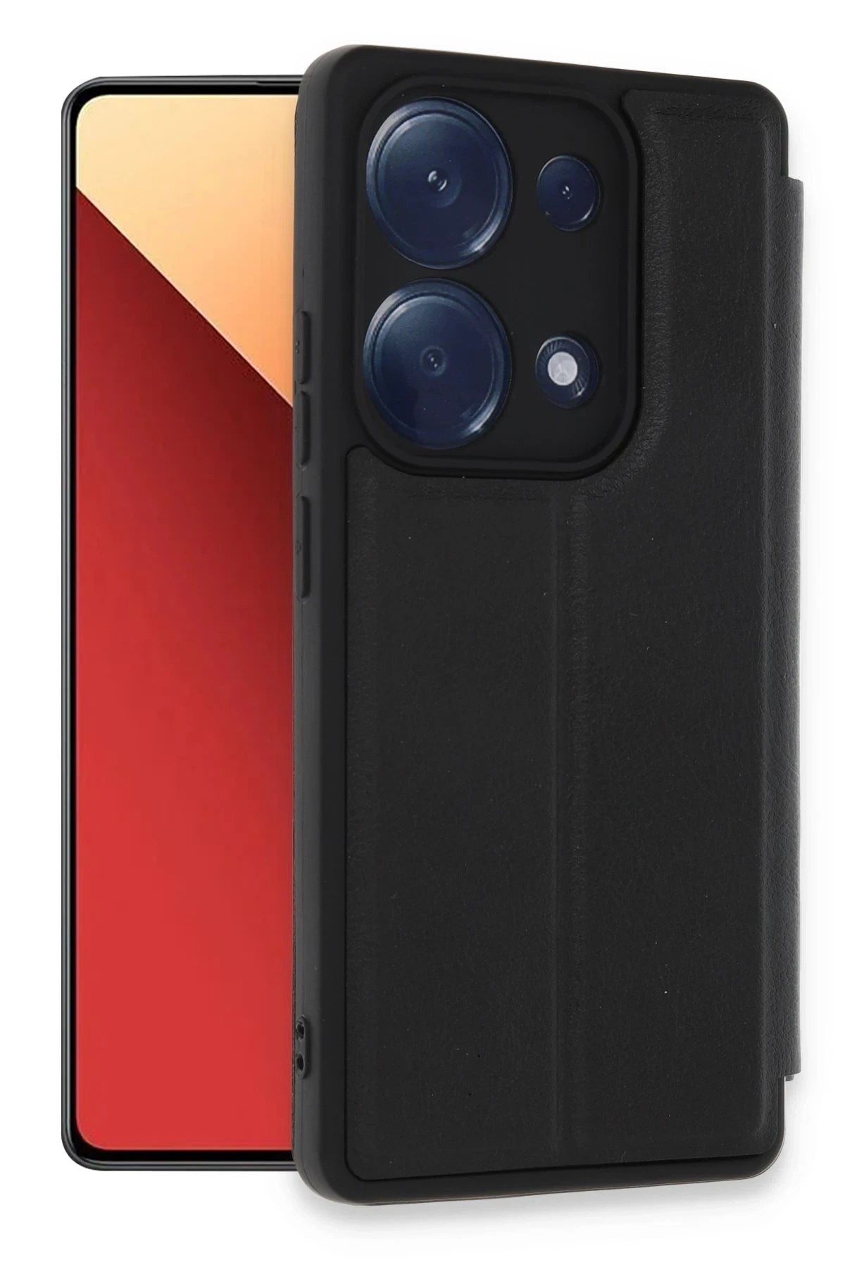 Mey İthalat® Redmi Note 13 Pro 4G Kılıf Flip Cover - Siyah