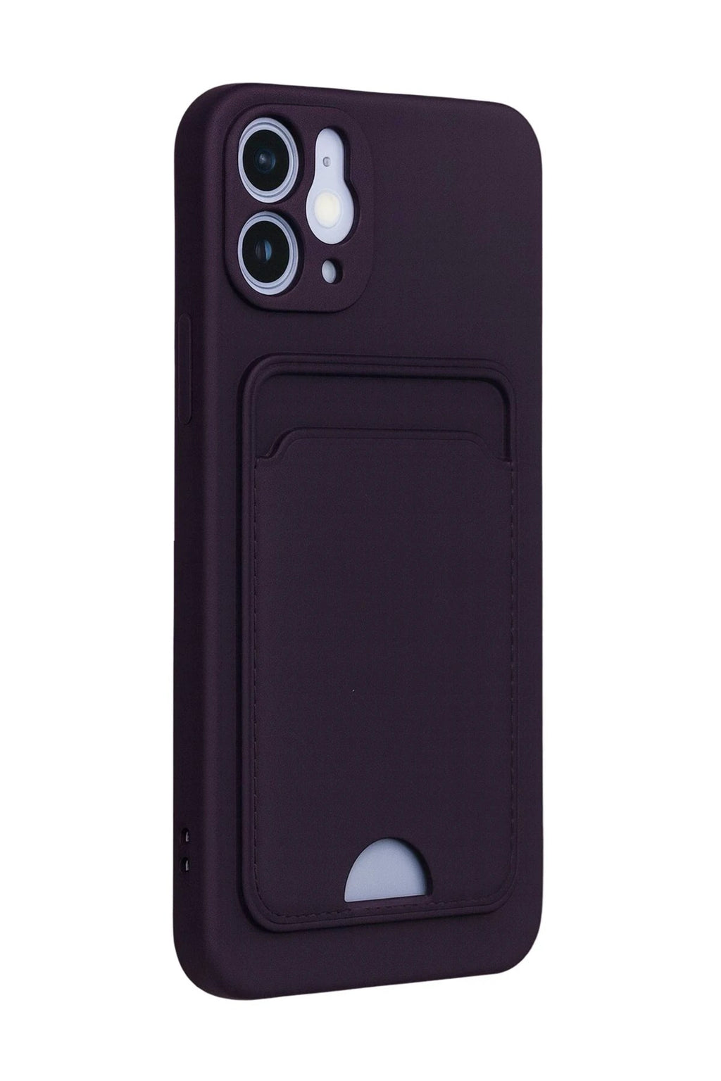 Mey İthalat® iPhone 12 Kılıf Kelvin Kartvizitli Silikon - Derin Mor