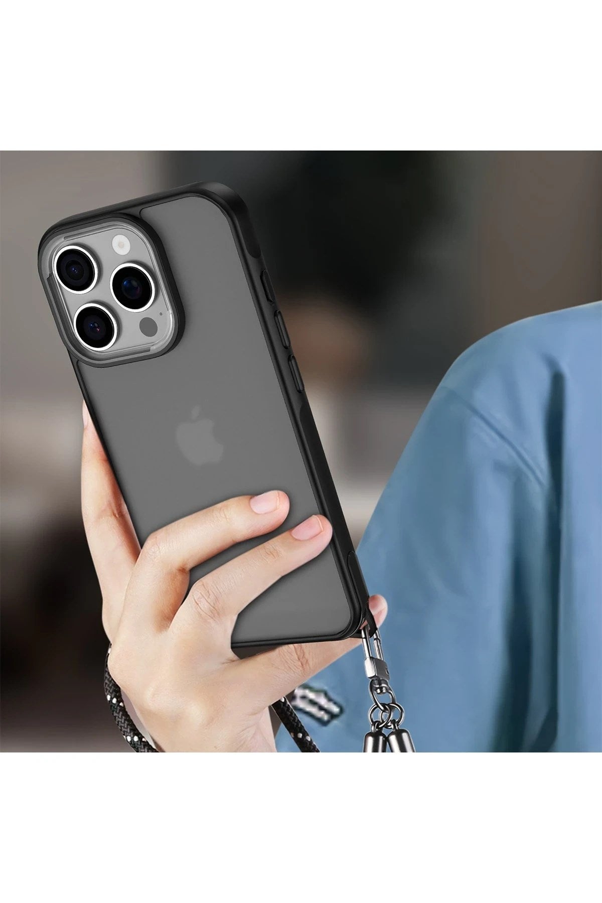 Mey İthalat® iPhone 16 Pro Kılıf Elegant Kapak - Siyah