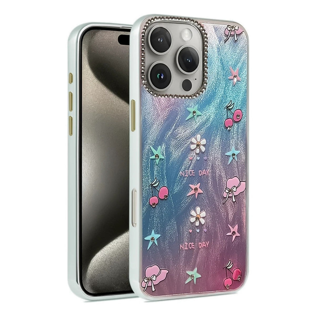 Mey İthalat® iPhone 16 Pro Kılıf Blade Aynalı Desenli Kapak - Desen 4