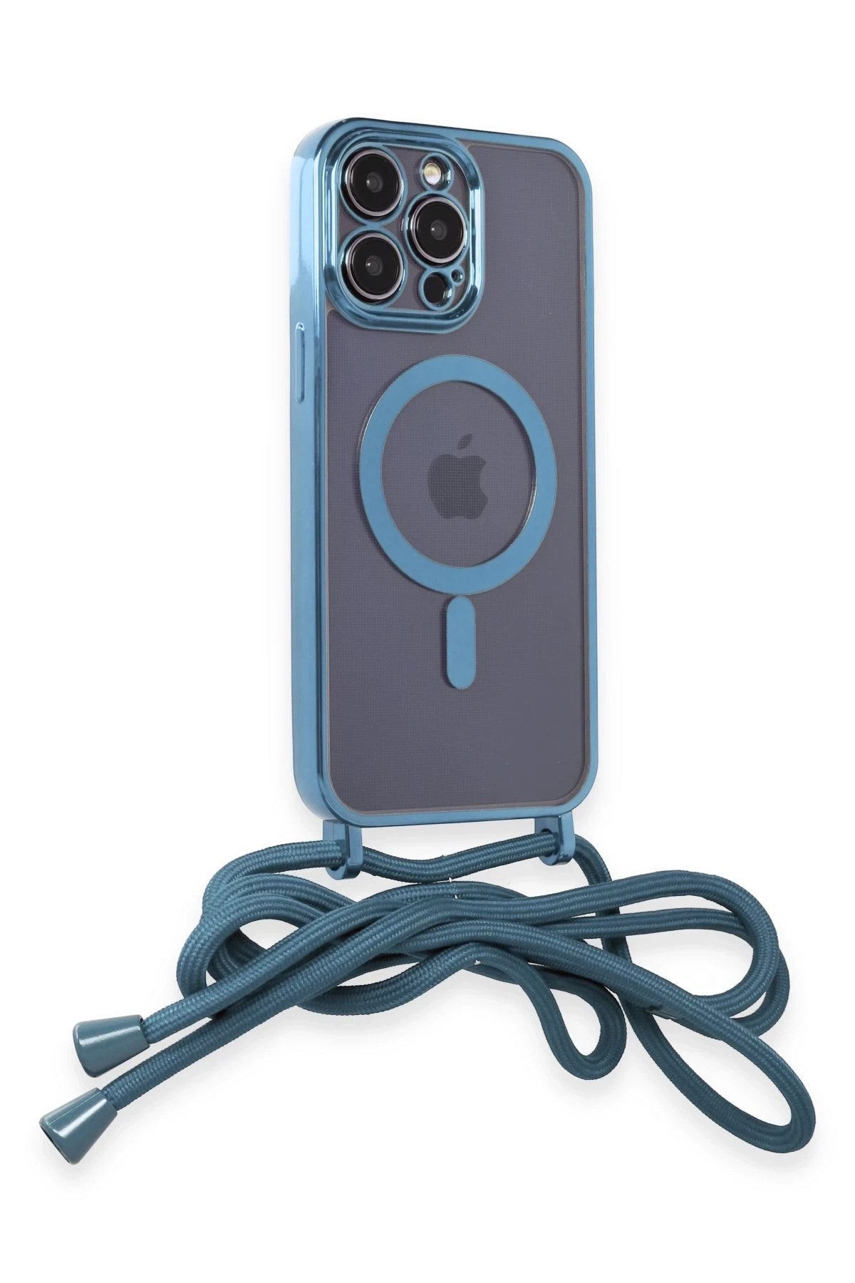 Mey İthalat® iPhone 14 Pro Kılıf Divo Lazer Askılı Magsafe Kapak - Sierra Blue