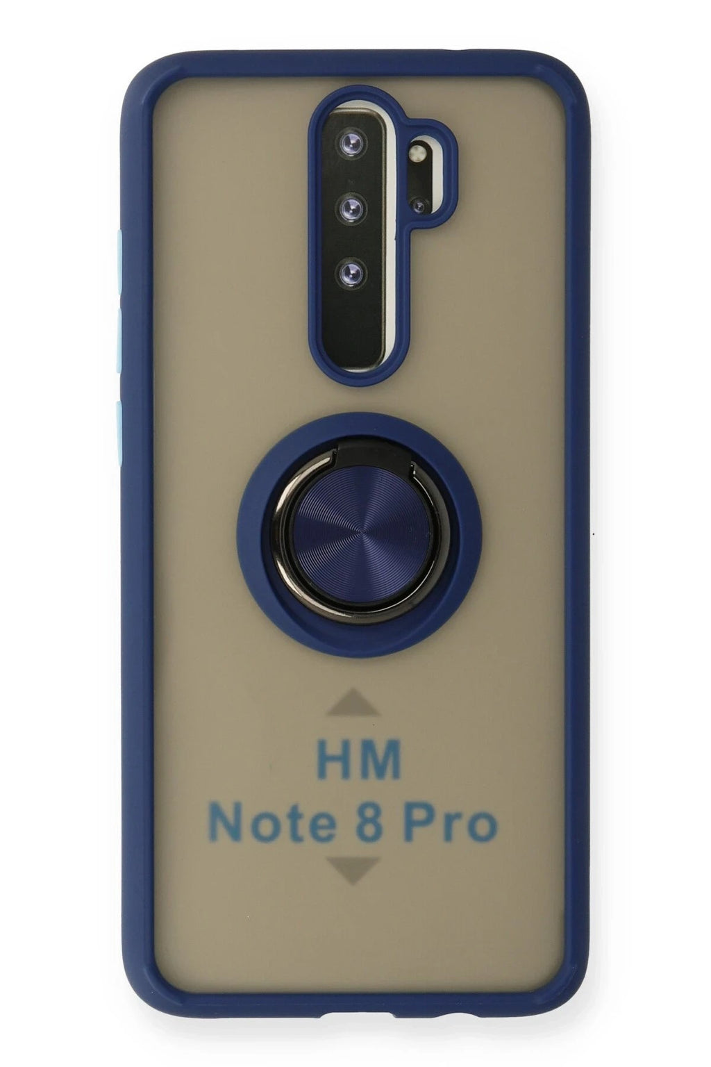 Mey İthalat® Redmi Note 8 Pro Kılıf Montreal Yüzüklü Silikon Kapak - Lacivert