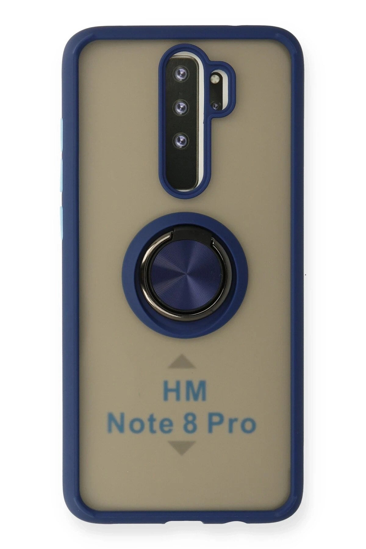 Mey İthalat® Redmi Note 8 Pro Kılıf Montreal Yüzüklü Silikon Kapak - Lacivert