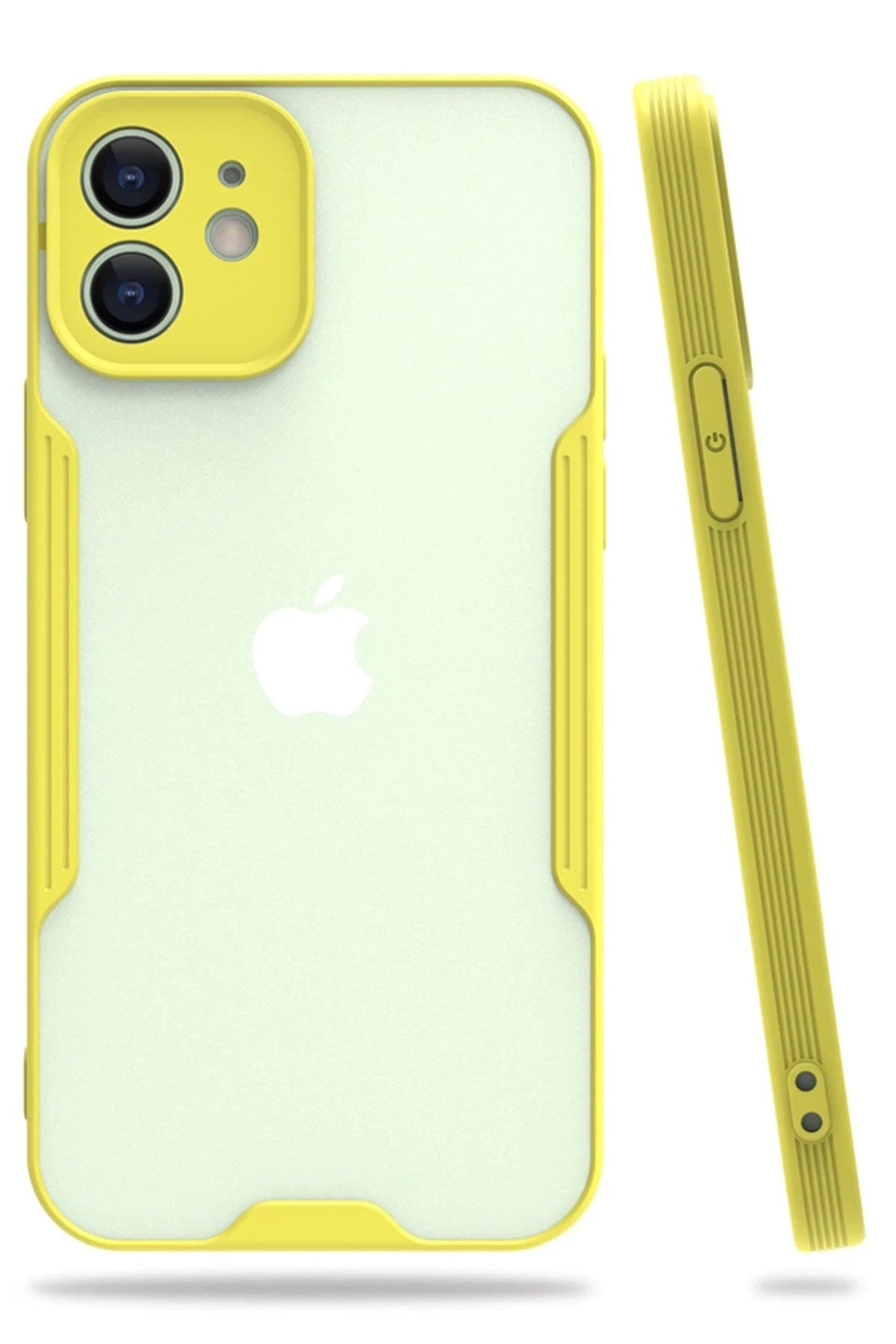 Mey İthalat® iPhone 12 Kılıf Platin Silikon - Sarı