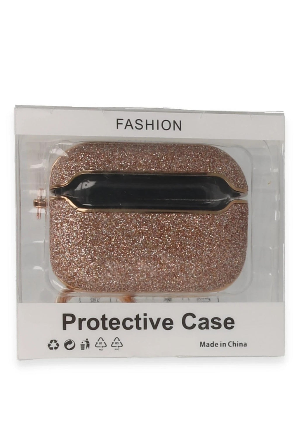 Mey İthalat® Airpods Pro (1.nesil) Spell Simli Kılıf - Rose Gold