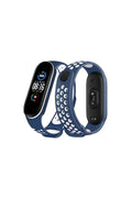 Mey İthalat® Mi Band 4 Spor Delikli Kordon - Lacivert-Beyaz