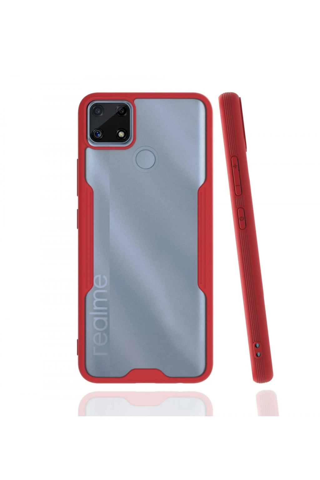 Mey İthalat® Realme C25 Kılıf Platin Silikon - Kırmızı