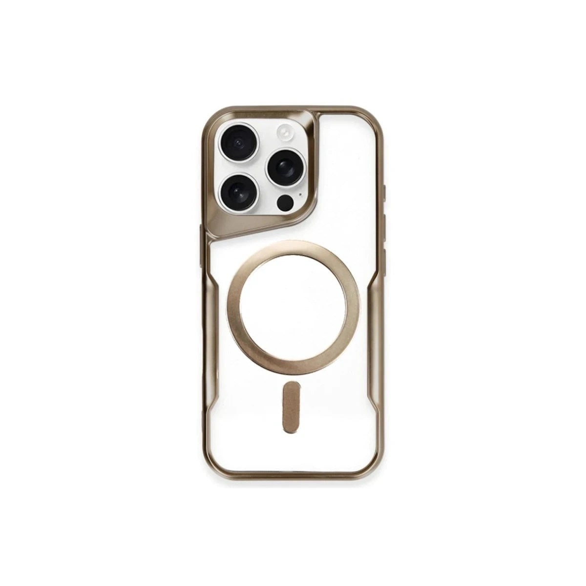 Mey İthalat® iPhone 15 Pro Max Kılıf Boyi Magsafe Silikon Kapak - Kahverengi