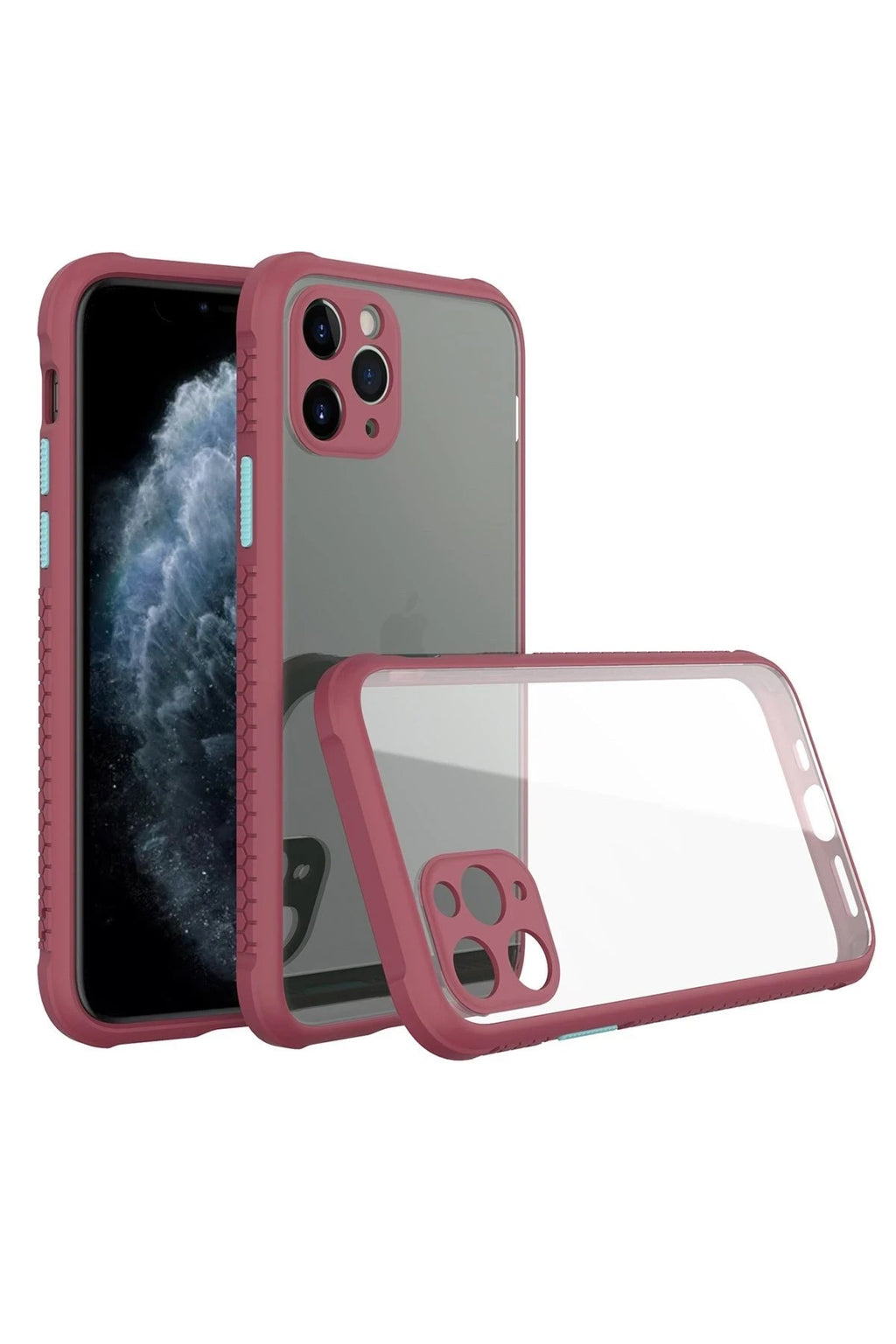 Mey İthalat® iPhone 11 Pro Max Kılıf Miami Şeffaf Silikon - Fuşya