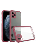 Mey İthalat® iPhone 11 Pro Max Kılıf Miami Şeffaf Silikon - Fuşya