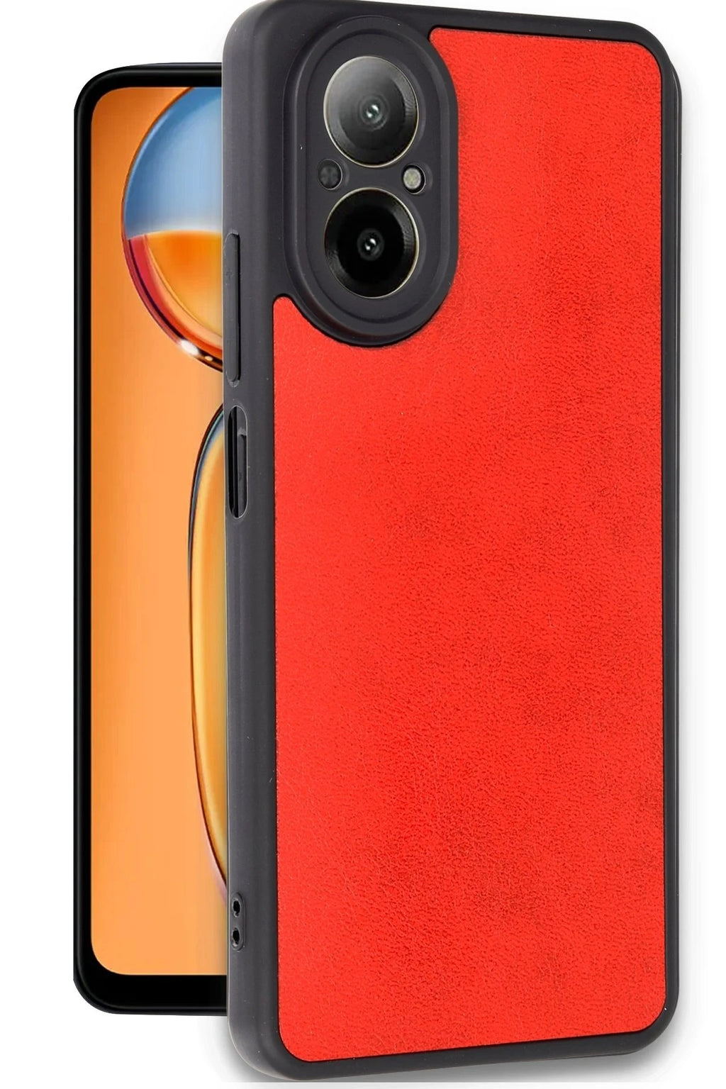 Mey İthalat® Realme 12 Lite Kılıf Aras Deri Kapak - Kırmızı