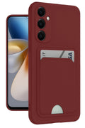 Mey İthalat® Samsung Galaxy M15 Kelvin Kartvizitli Silikon - Bordo