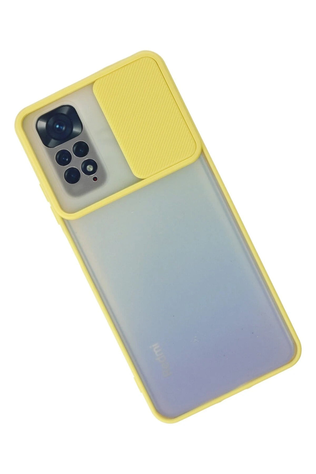 Mey İthalat® Redmi Note 11 Kılıf Palm Buzlu Kamera Sürgülü Silikon - Sarı