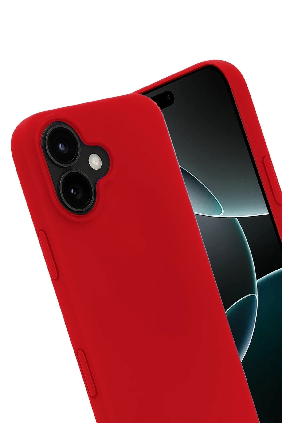 Mey İthalat® iPhone 17 Nano içi Kadife Silikon - Kırmızı