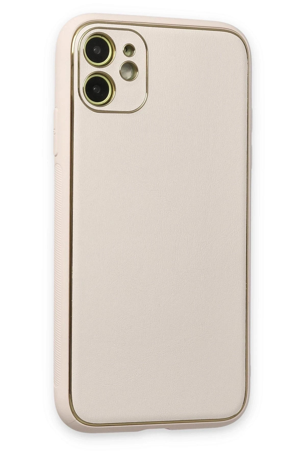Mey İthalat® iPhone 12 Kılıf Coco Deri Silikon Kapak - Beyaz