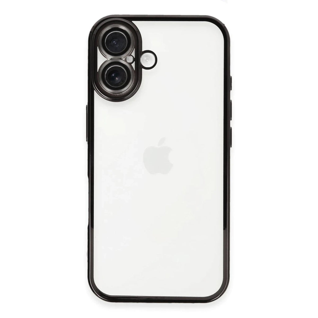 Mey İthalat® iPhone 16 Plus Kılıf Lensli Silikon - Siyah