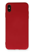 Mey İthalat® iPhone XS Max Kılıf Nano içi Kadife Silikon - Kırmızı