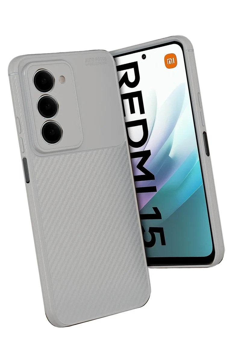 Mey İthalat® Redmi 15 4G Auto Focus Karbon Kapak - Gri