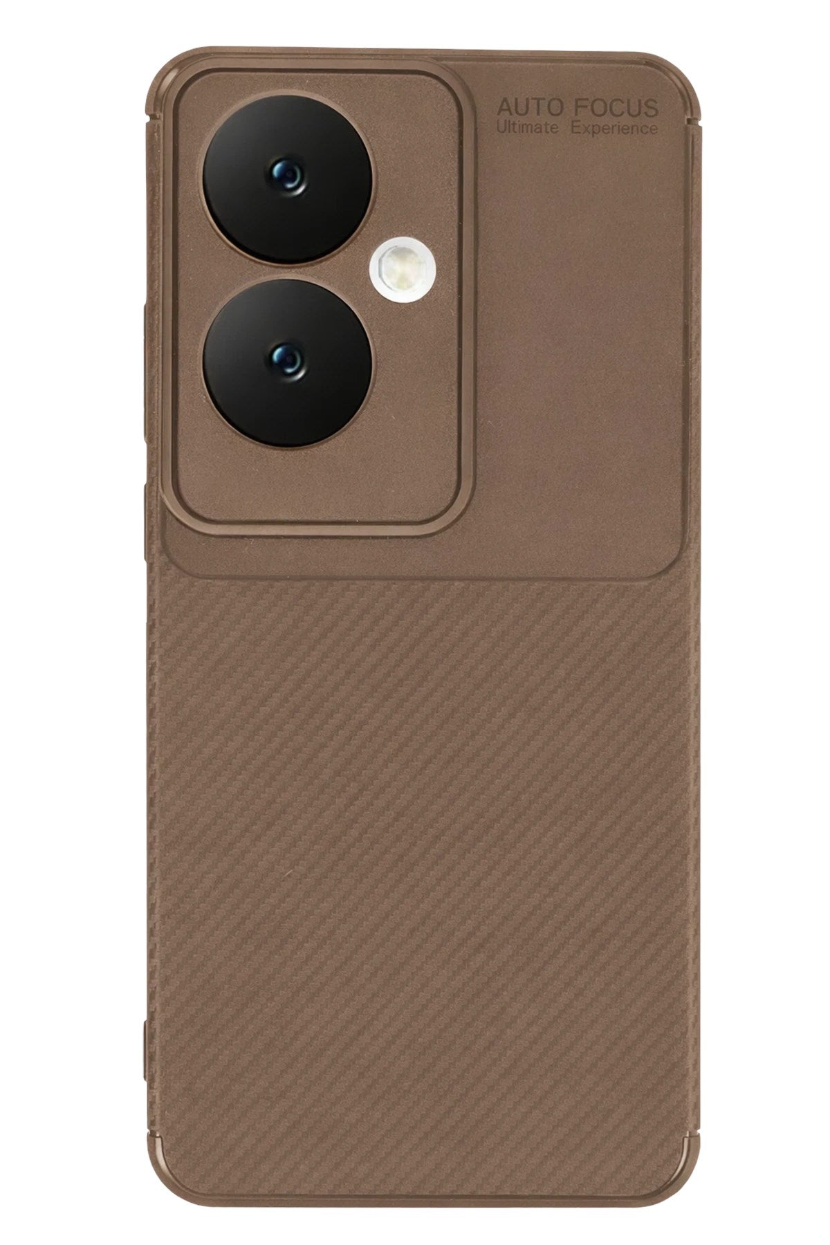 Mey İthalat® Reno 11F Kılıf Auto Focus Karbon Kapak - Kahverengi