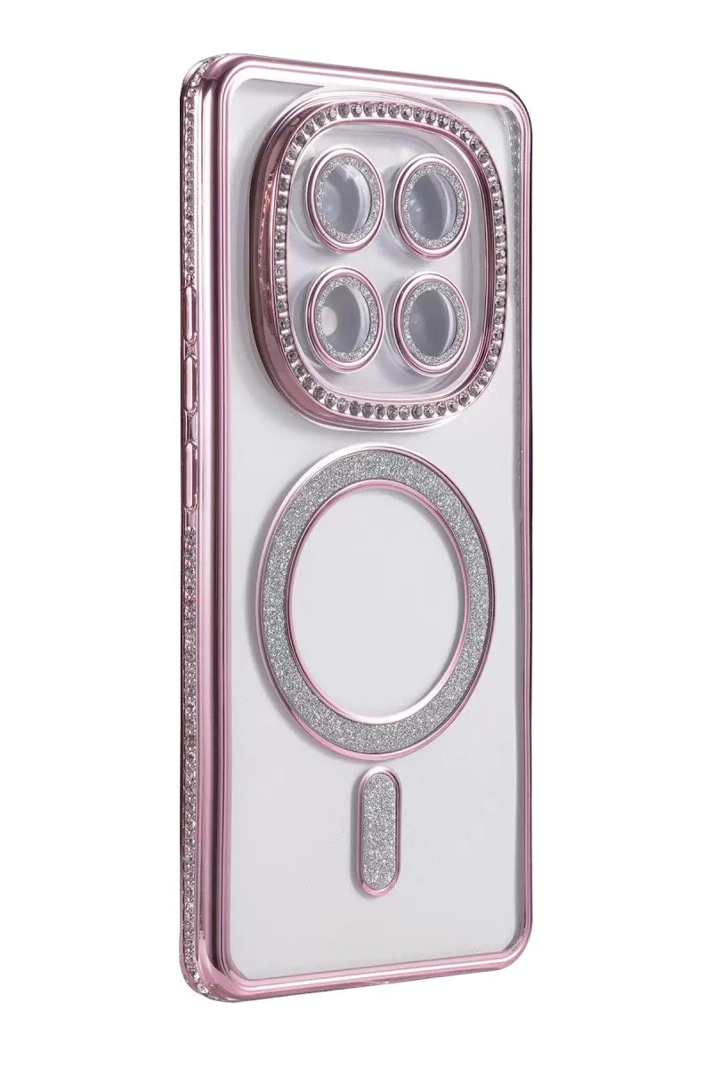 Mey İthalat® Redmi Note 15 4G Joke Simli Magneticsafe Kılıf - Pembe