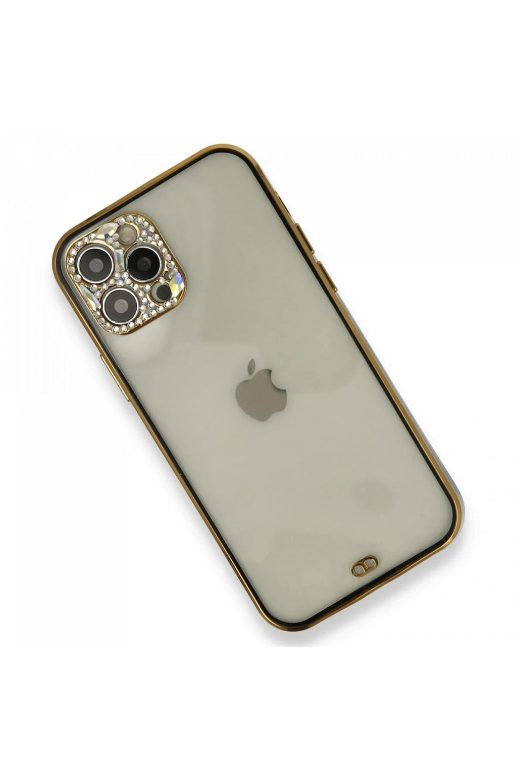 Mey İthalat® iPhone 12 Pro Kılıf Liva Taşlı Silikon - Siyah