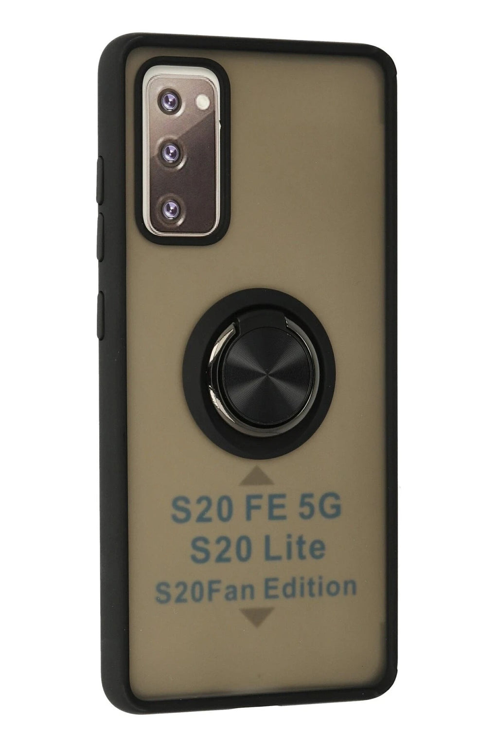 Mey İthalat® Samsung Galaxy S20 FE Kılıf Montreal Yüzüklü Silikon Kapak - Siyah