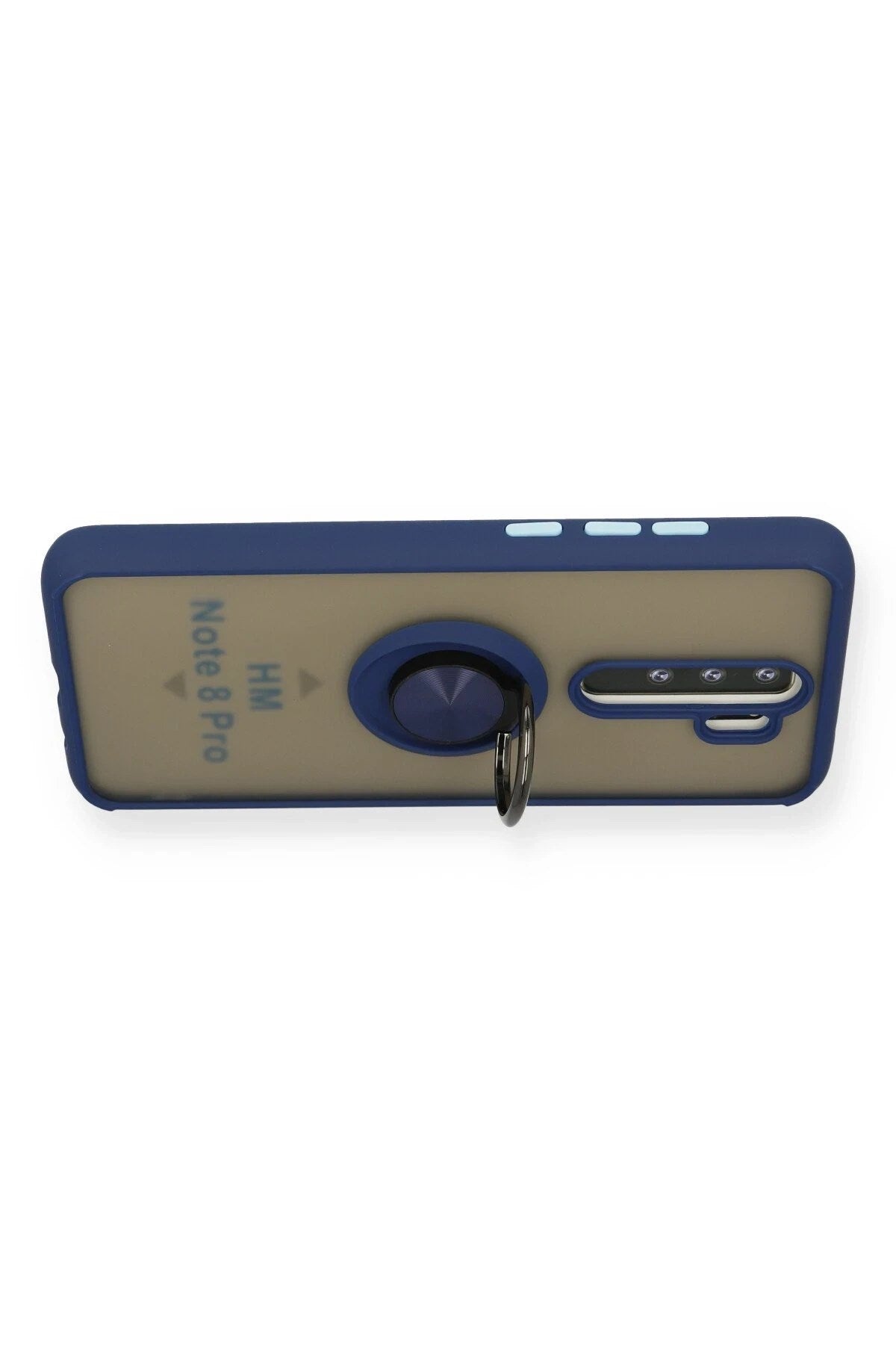 Mey İthalat® Redmi Note 8 Pro Kılıf Montreal Yüzüklü Silikon Kapak - Lacivert