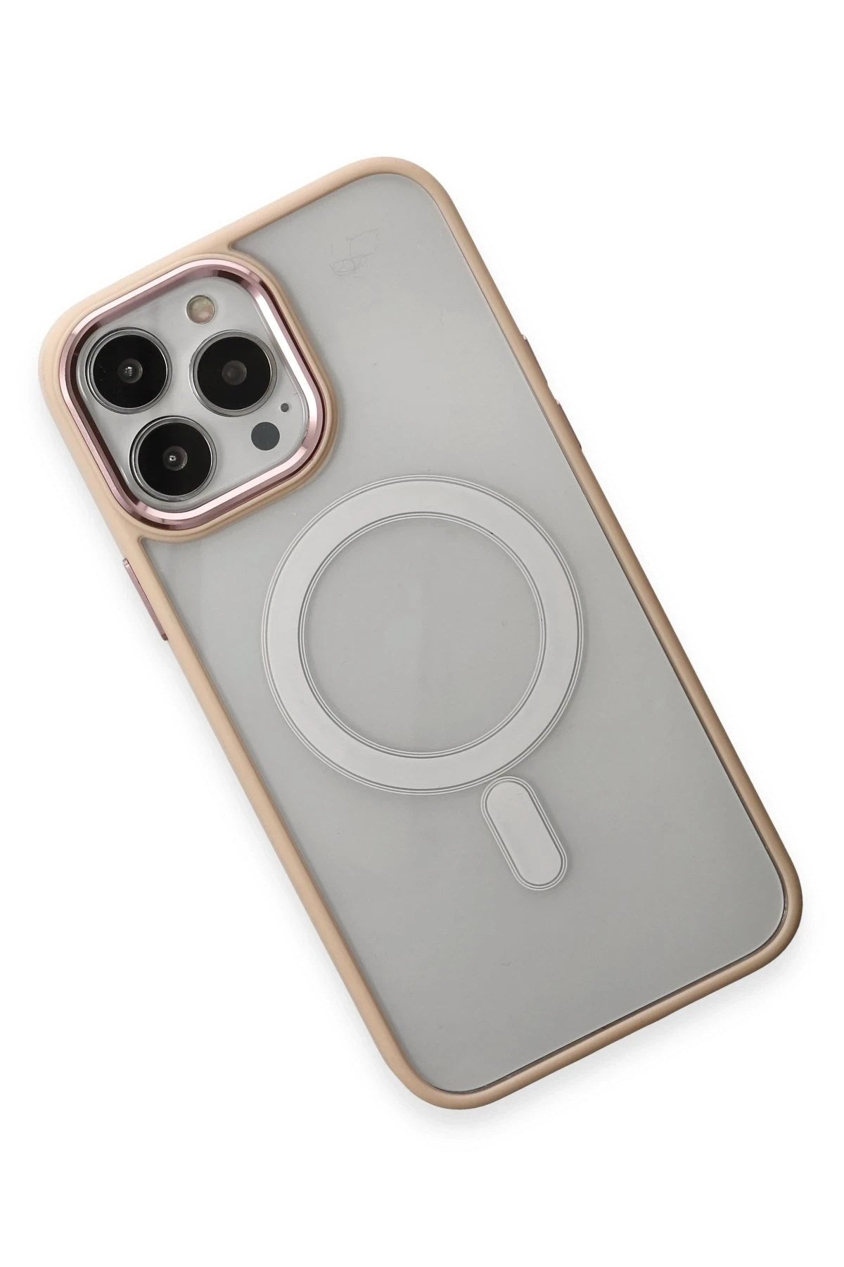 Mey İthalat® iPhone 15 Pro Max Kılıf Room Magneticsafe Silikon - Pudra