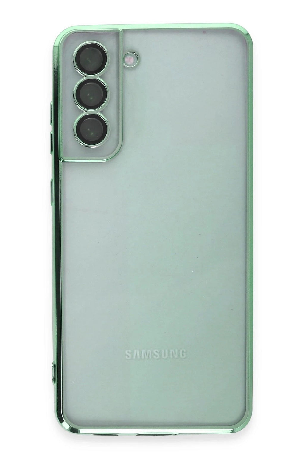 Mey İthalat® Samsung Galaxy S21 FE Kılıf Lensli Silikon - Yeşil