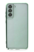 Mey İthalat® Samsung Galaxy S21 FE Kılıf Lensli Silikon - Yeşil