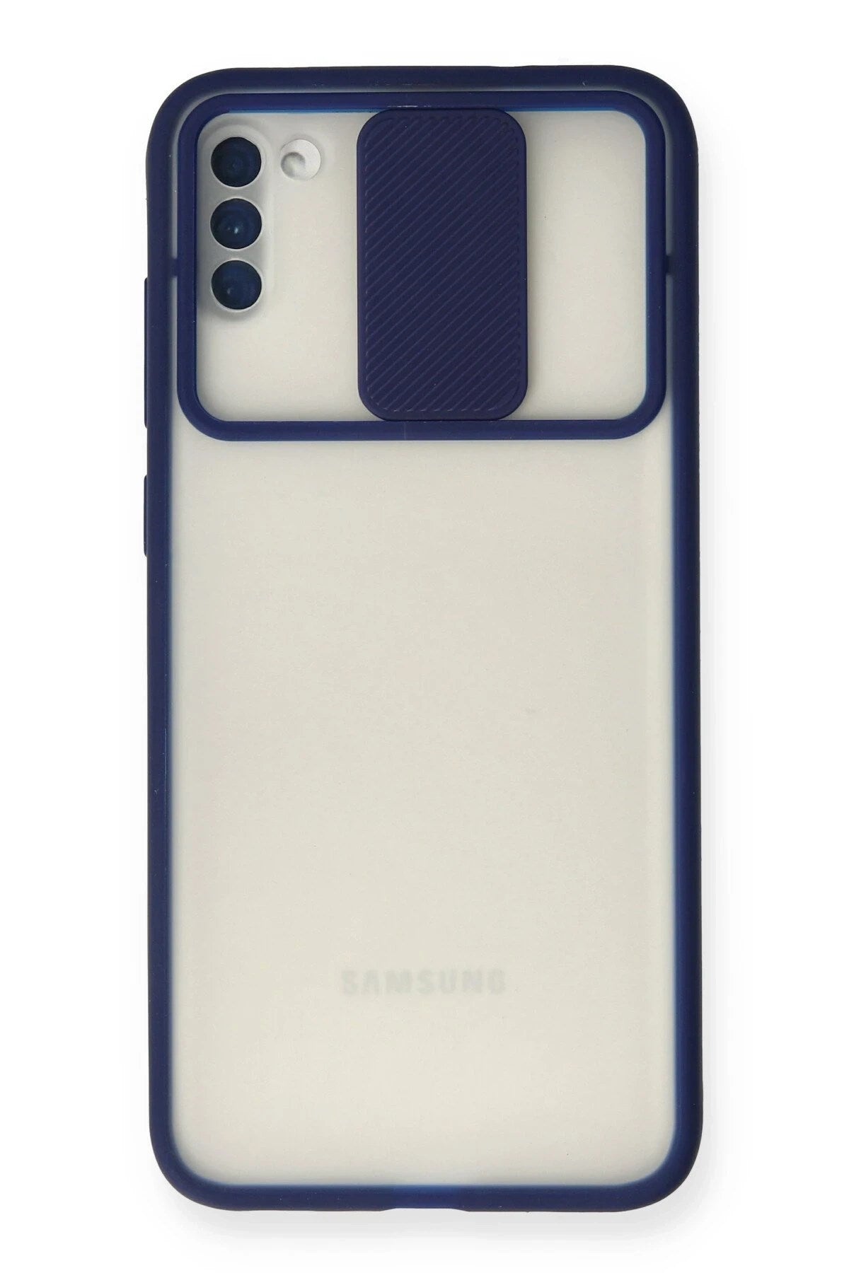 Mey İthalat® Samsung Galaxy A11 Kılıf Palm Buzlu Kamera Sürgülü Silikon - Lacivert