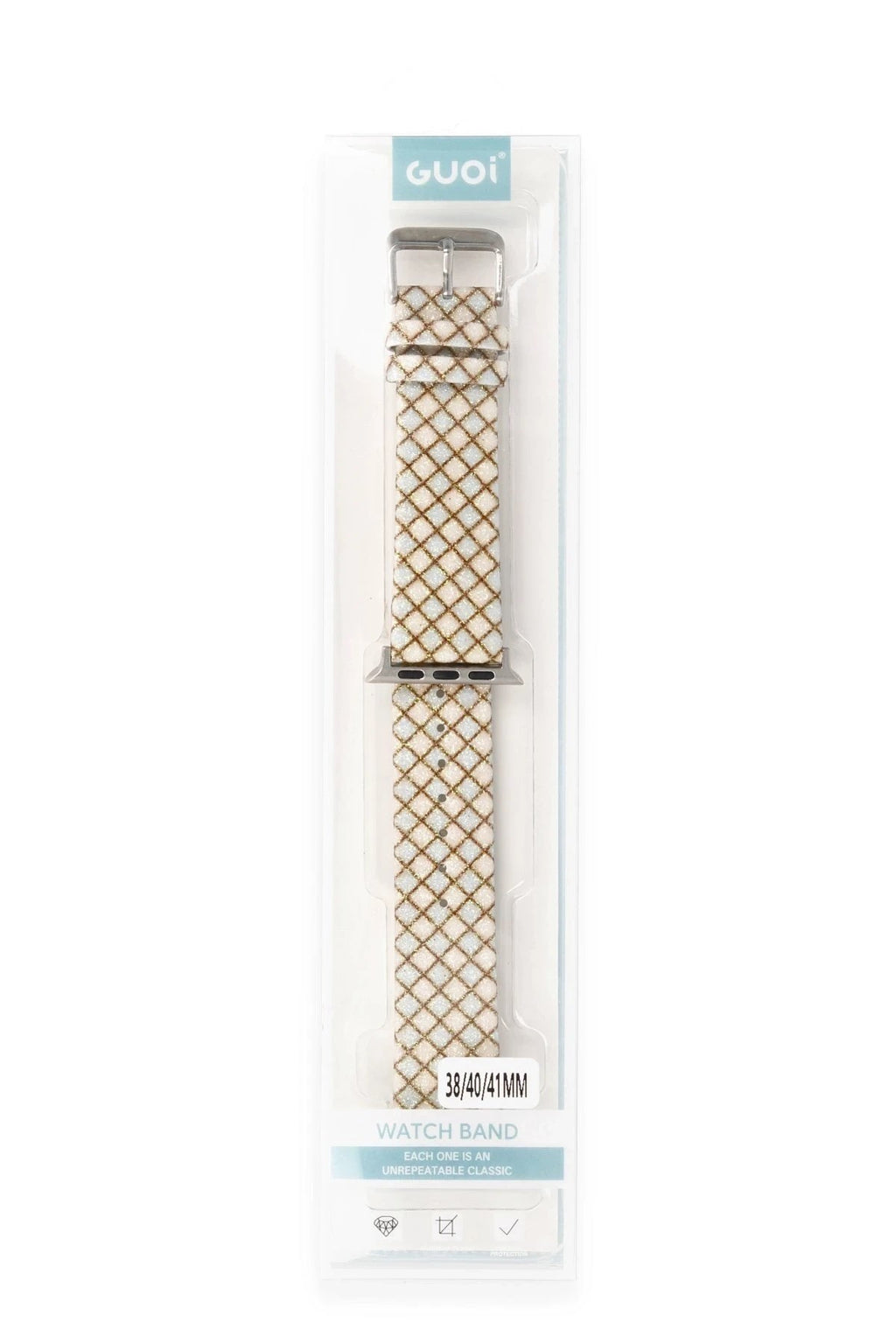 Mey İthalat® Watch 38mm Karo Motif Kordon - Mavi