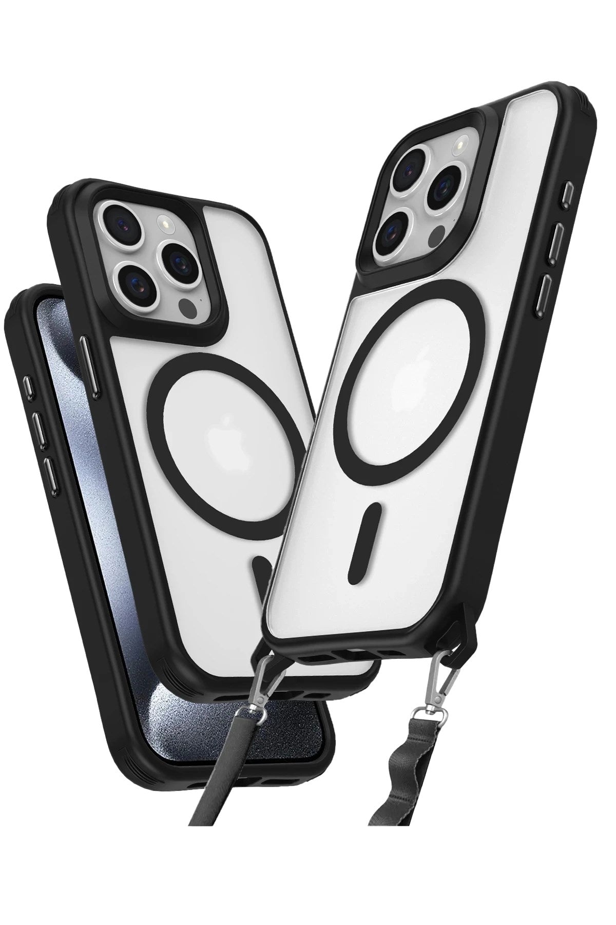 Mey İthalat® iPhone 14 Pro Max Kılıf Enka Magsafe Silikon Kılıf - Siyah