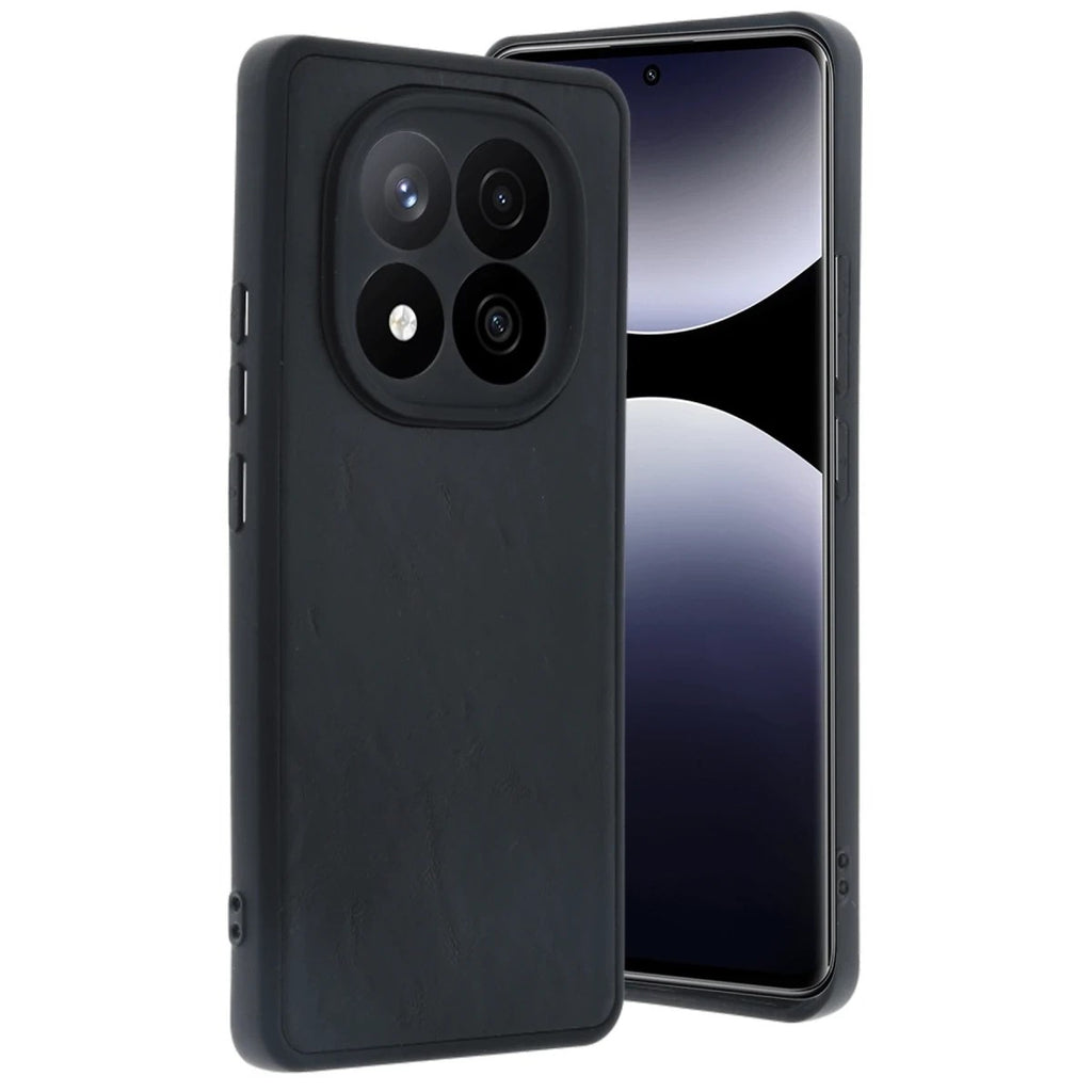Mey İthalat® Redmi Note 14 Pro 5G Kılıf Aras Deri Kapak - Siyah