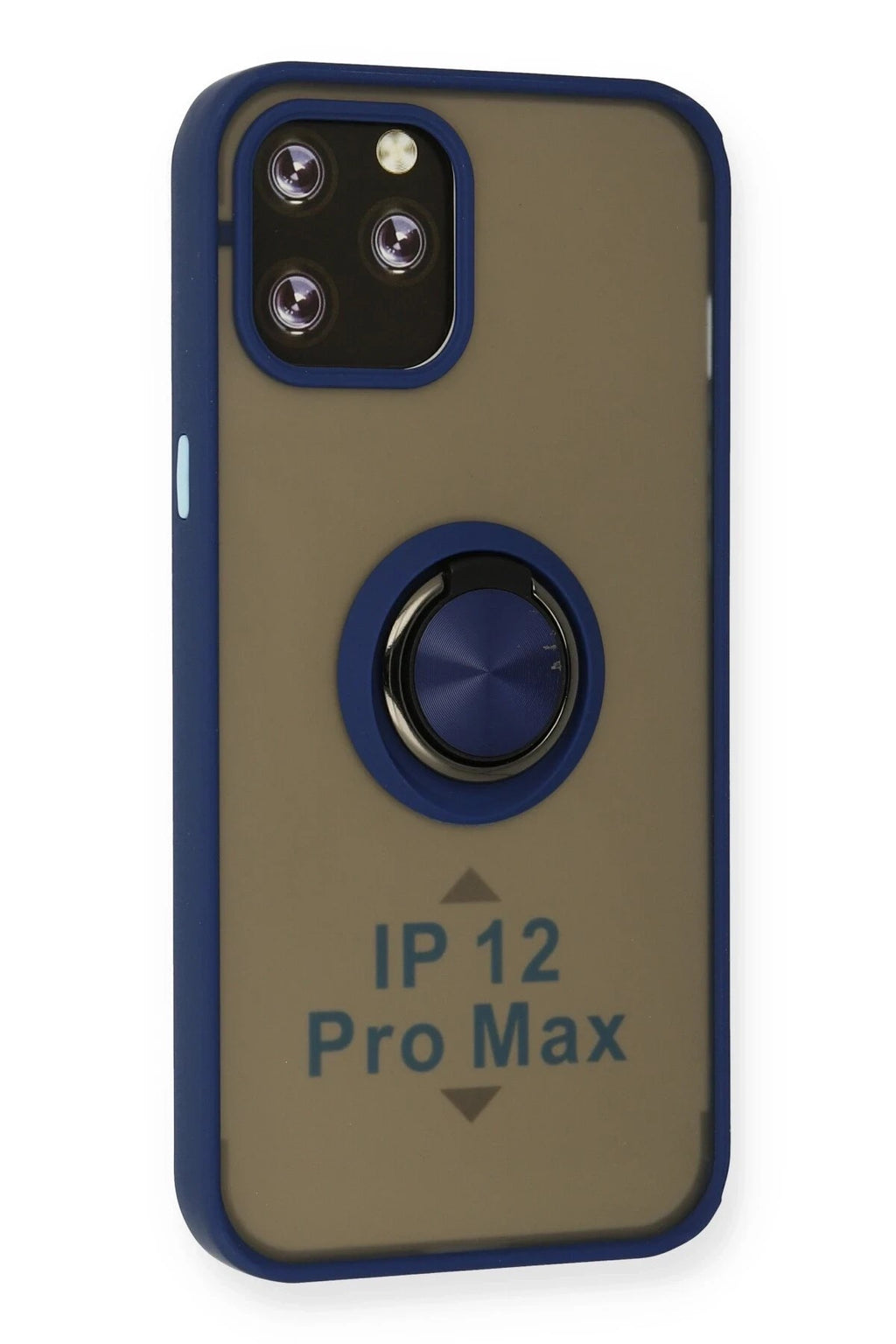 Mey İthalat® iPhone 12 Pro Kılıf Montreal Yüzüklü Silikon Kapak - Lacivert