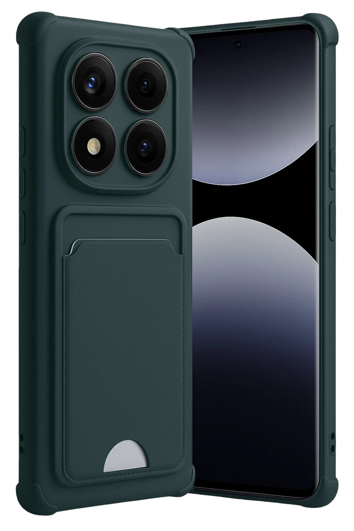Mey İthalat® Redmi Note 14 Pro 4G Kelvin Kartvizitli Silikon - Koyu Yeşil