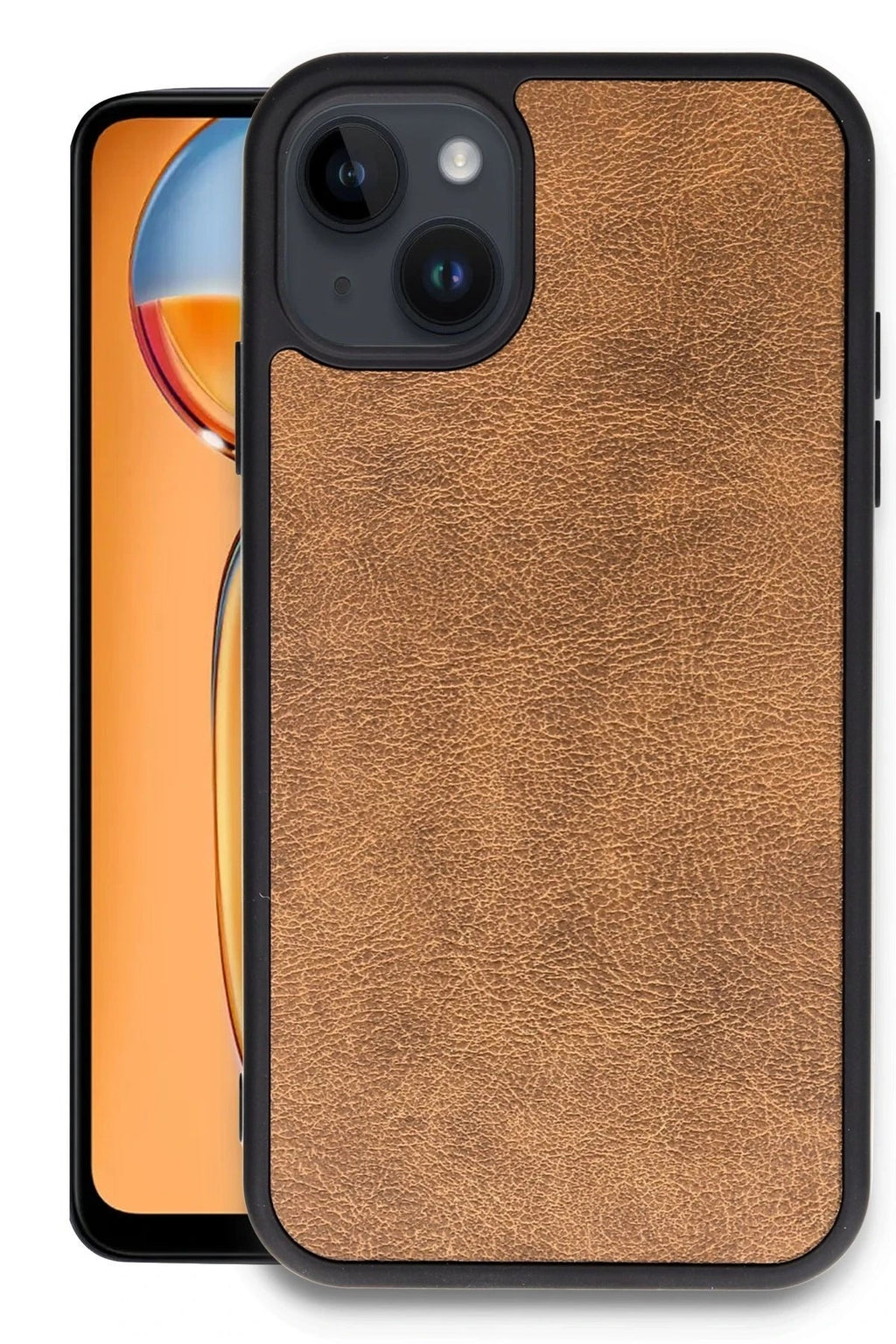Mey İthalat® iPhone 15 Kılıf Aras Deri Kapak - Taba