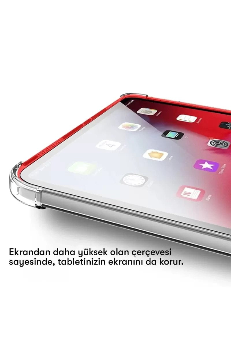 Mey İthalat® Samsung Galaxy T737 Tab S7 FE 12.4 Kılıf Anti Shock Tablet Silikon - Şeffaf