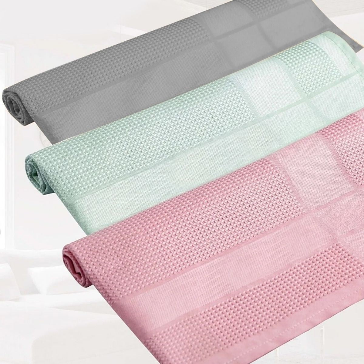 İz Bırakmayan Mikrofiber Temizlik Bezi 3'lü Set Cam ve Ayna Silme Toz Alma Temizlik Bezi