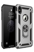 Mey İthalat® iPhone XS Max Kılıf Sofya Yüzüklü Silikon Kapak - Gümüş